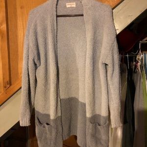 Gray woman’s cardigan